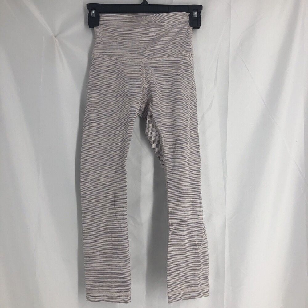 Lululemon Speed Up Crop Multi- Stripe Light Purple and Cream Leggings-Size 2